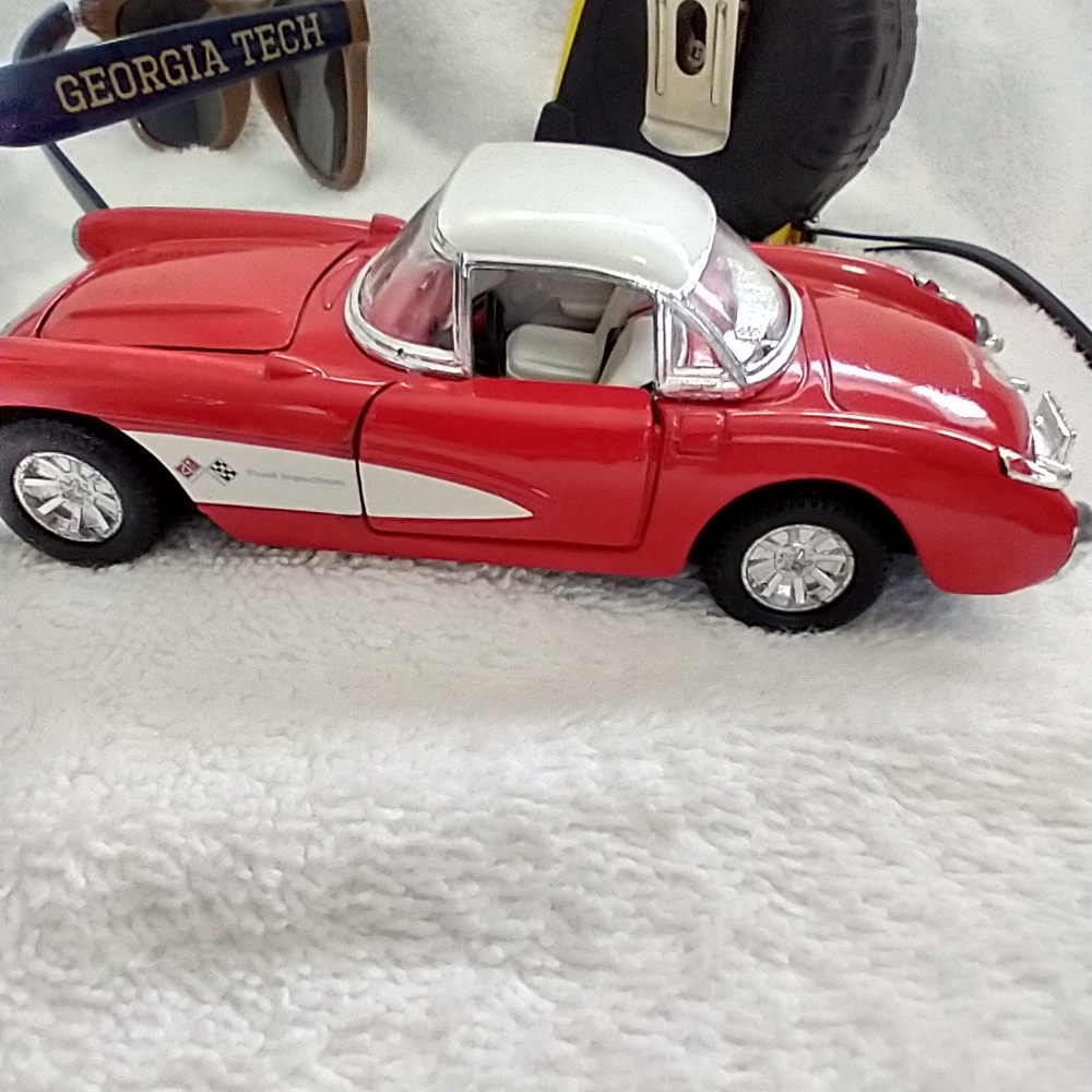 Vintage Red and White Toy Car